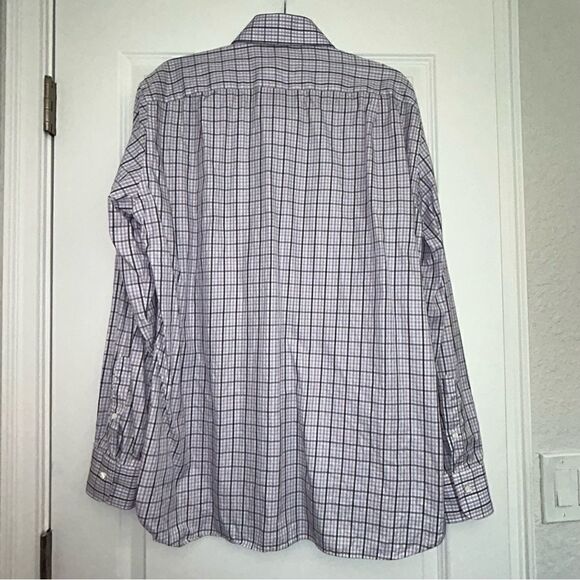 Ermenegildo Zegna Plaid Print Button Front Long Dress Shirt - Picture 8 of 8